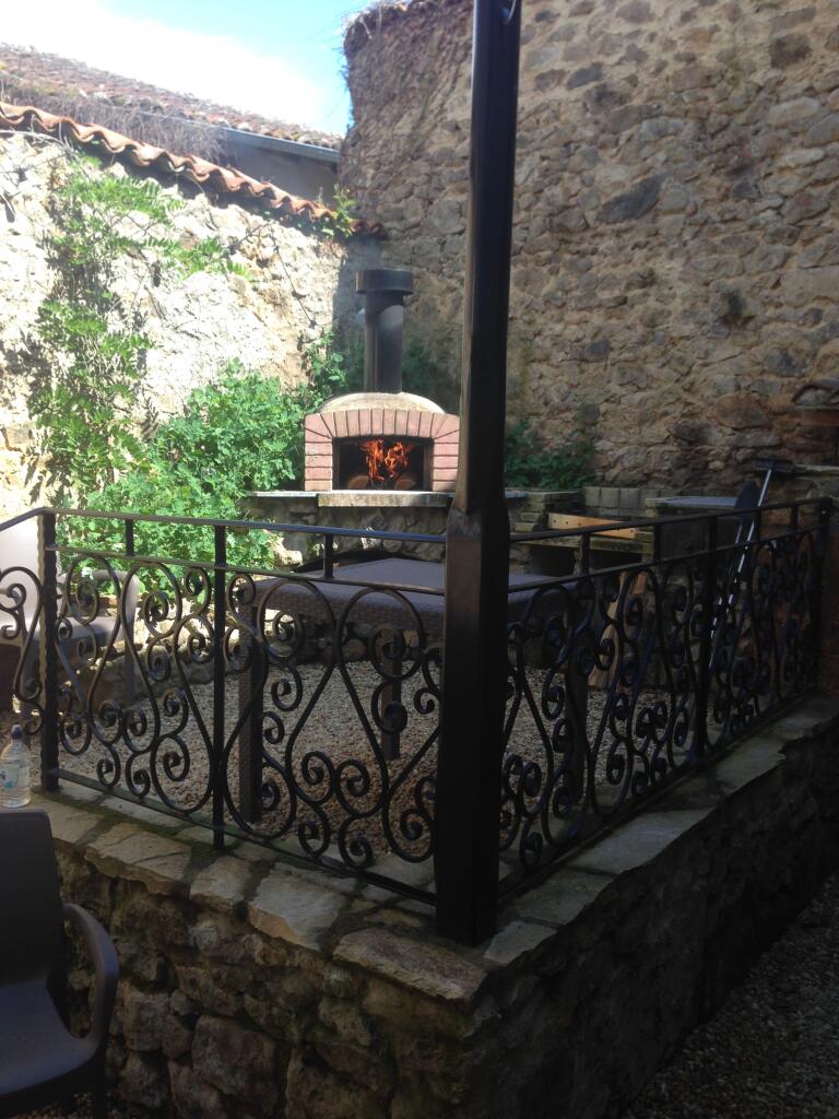 Ornate wrought iron courtyard railings