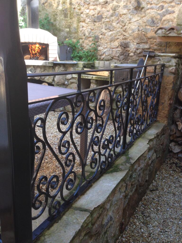 Wrought iron railings close-up detail