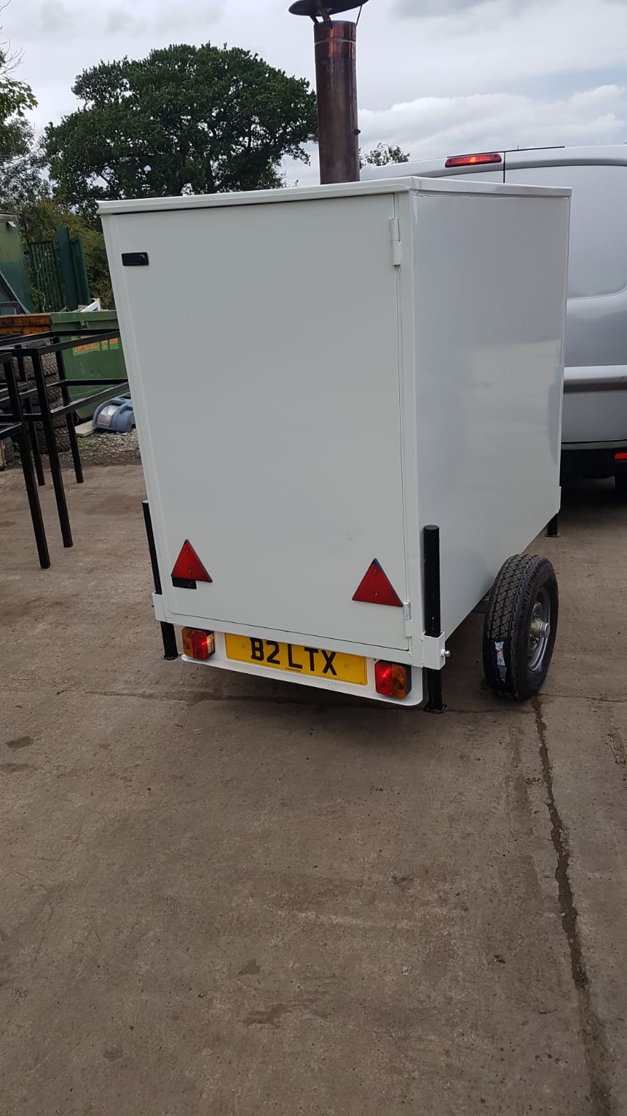 Custom box trailer — rear view